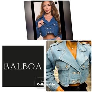 ‼️WOW‼️BALBOA‼️Women's Light Blue Cropped Denim Blazer